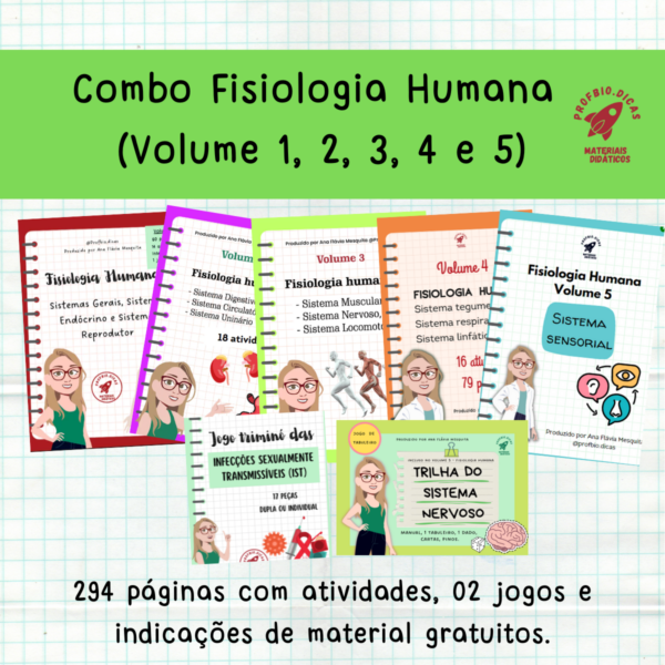 Combo Fisiologia Humana - Volume 01, 02, 03, 04 e 05