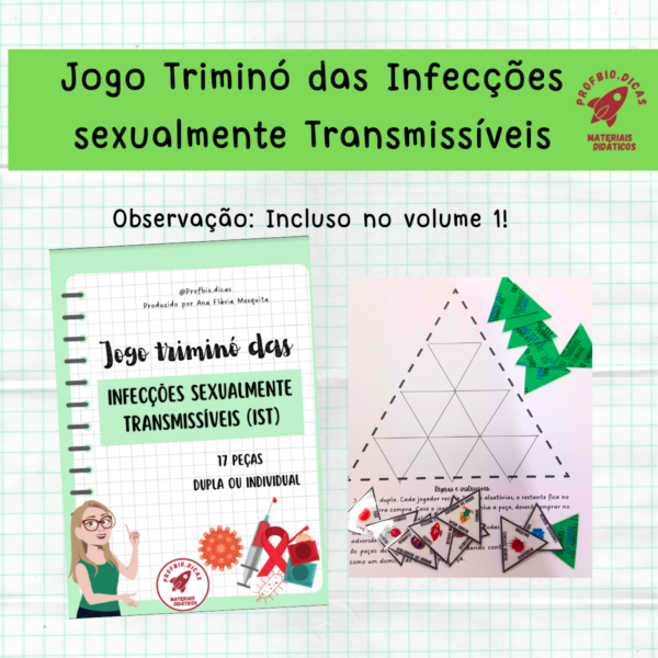 Jogo – Triminó das Infecções Sexualmente Transmissíveis IST antiga DST