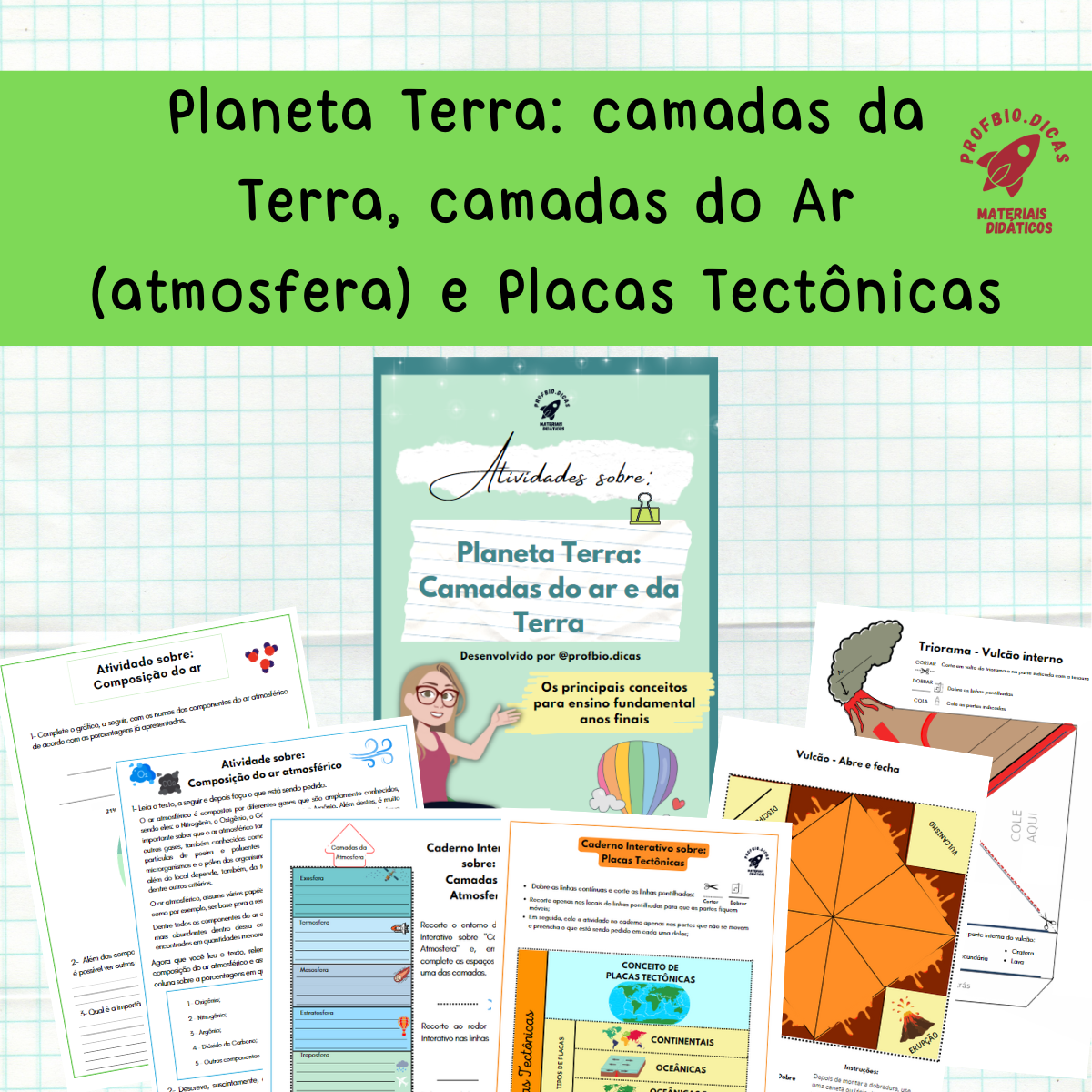 Planeta Terra Camadas da Terra, camadas do ar e Placas Tectônicas