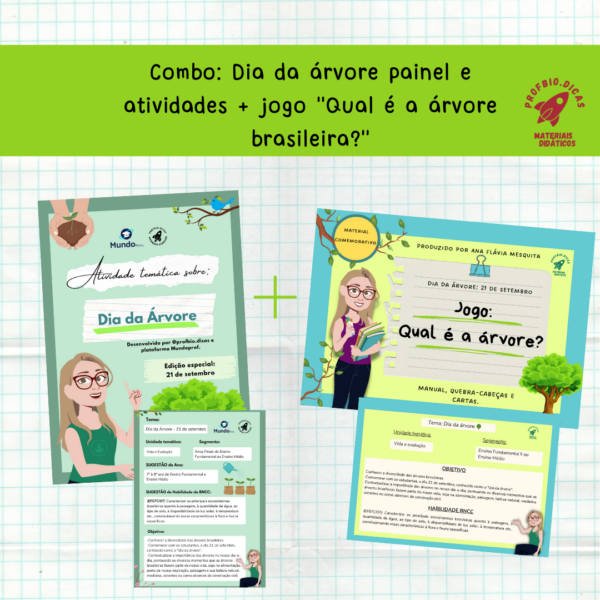 Combo: Dia da árvore painel e atividades + jogo ''Qual é a árvore brasileira?''