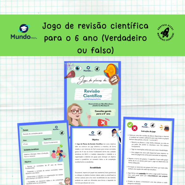 Jogo de revisão científica para o 6 ano (Verdadeiro ou falso)