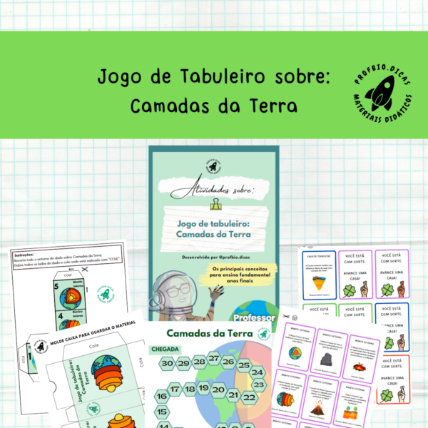 Jogo de tabuleiro sobre: Camadas da Terra. (Leia descrição)