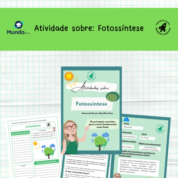 Atividade sobre: Fotossíntese. (Leia descrição)