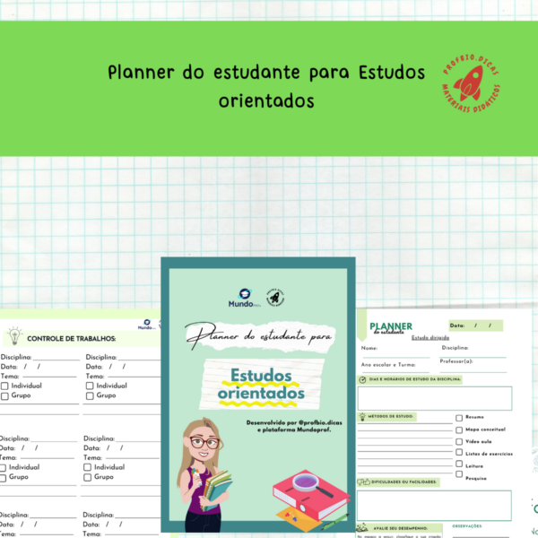 Planner do estudante para Estudos orientados