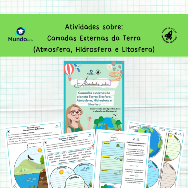 Atividades sobre: Camadas Externas da Terra: Atmosfera, Hidrosfera, Litosfera, Biosfera