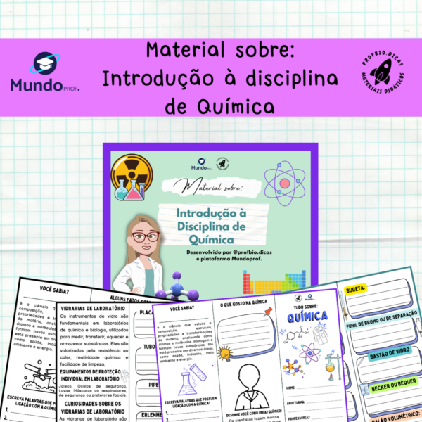 FOLDER de Química -  Introdução à disciplina de QUÍMICA : Introdução à Química, Química, Ciências da Natureza, Introdução à disciplina.