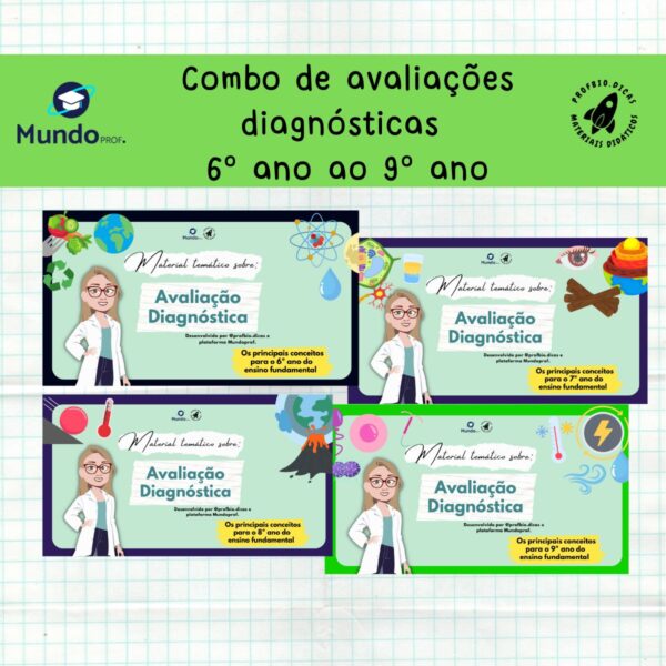 Combo de Avaliações diagnósticas gamificadas - 6º ao 9 º ano - Avaliação diagnóstica de Ciências do Ensino Fundamental Anos Finais