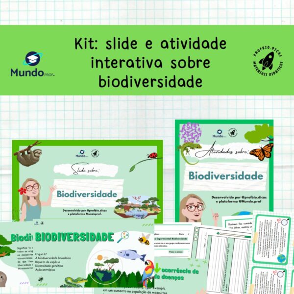 Kit: slide e atividade interativa sobre biodiversidade