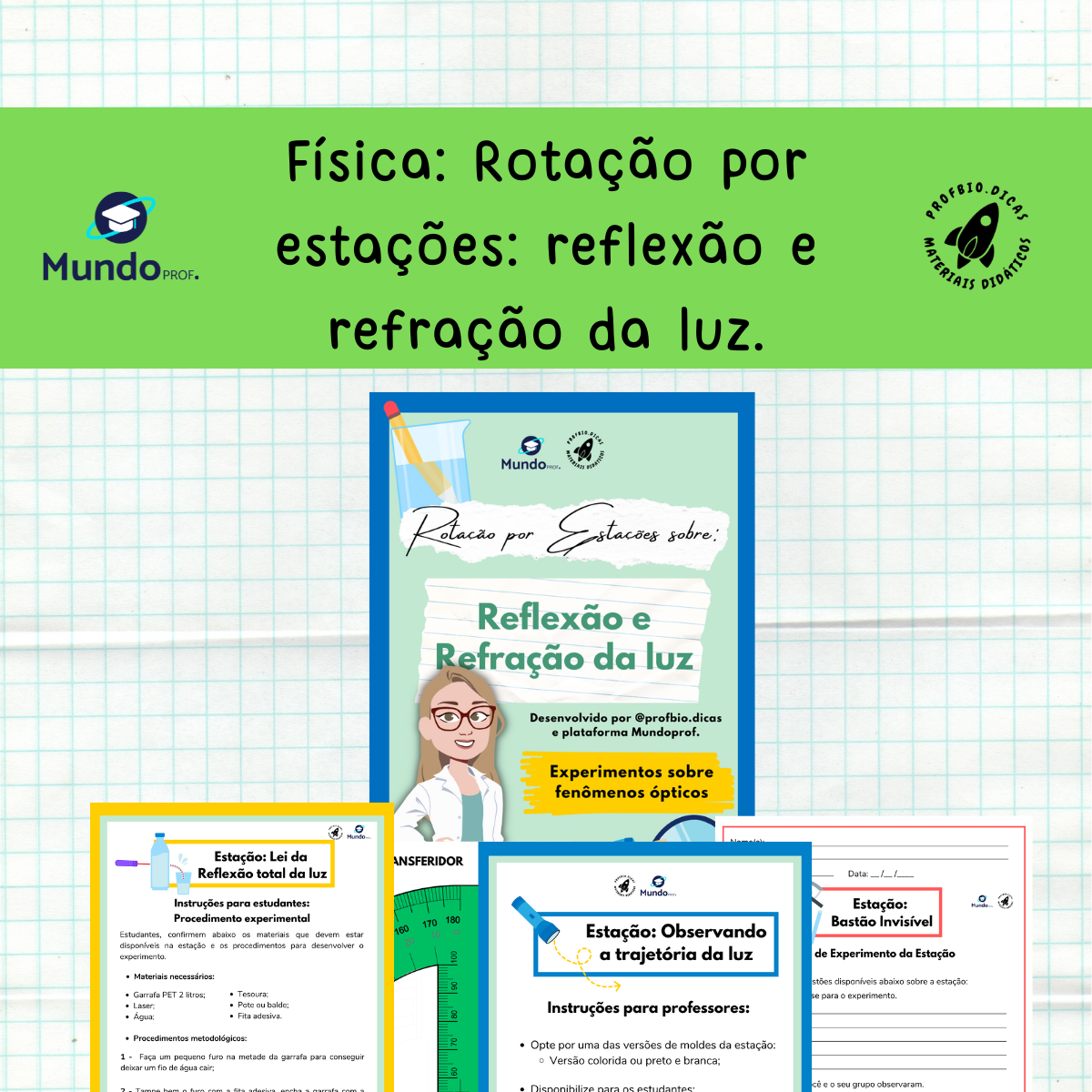 1200 Física Rotação por estações reflexão e refração da luz. (1)