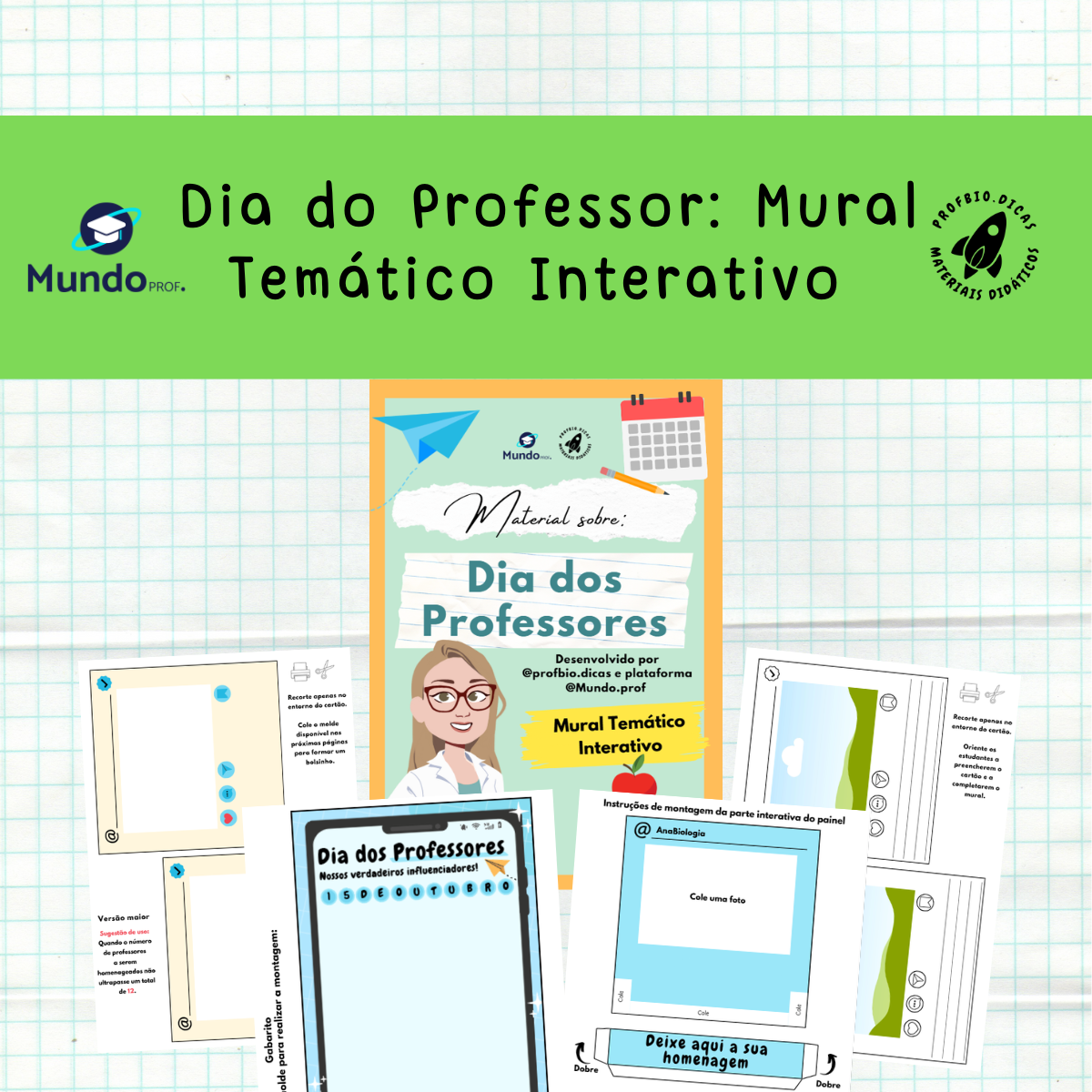 1200 - Dia do Professor Mural Temático Interativo